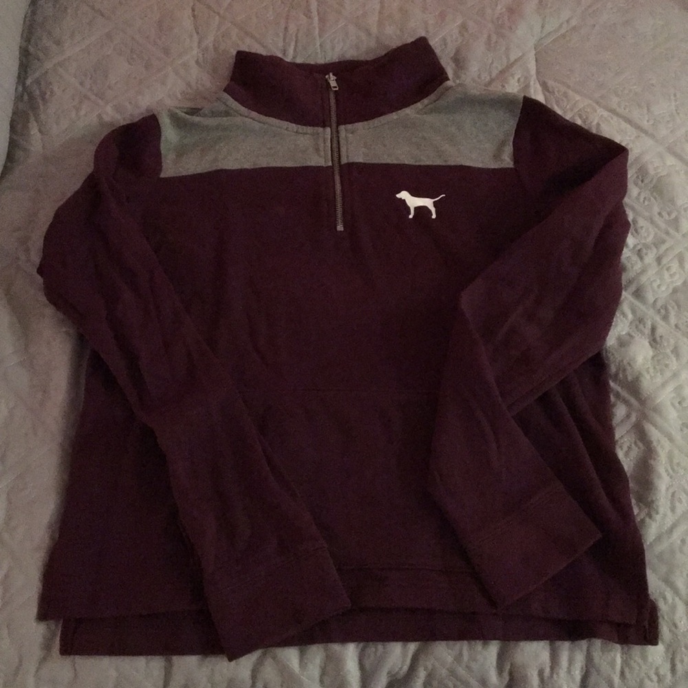 PINK✨Half-Zip High-Low Sweatshirt